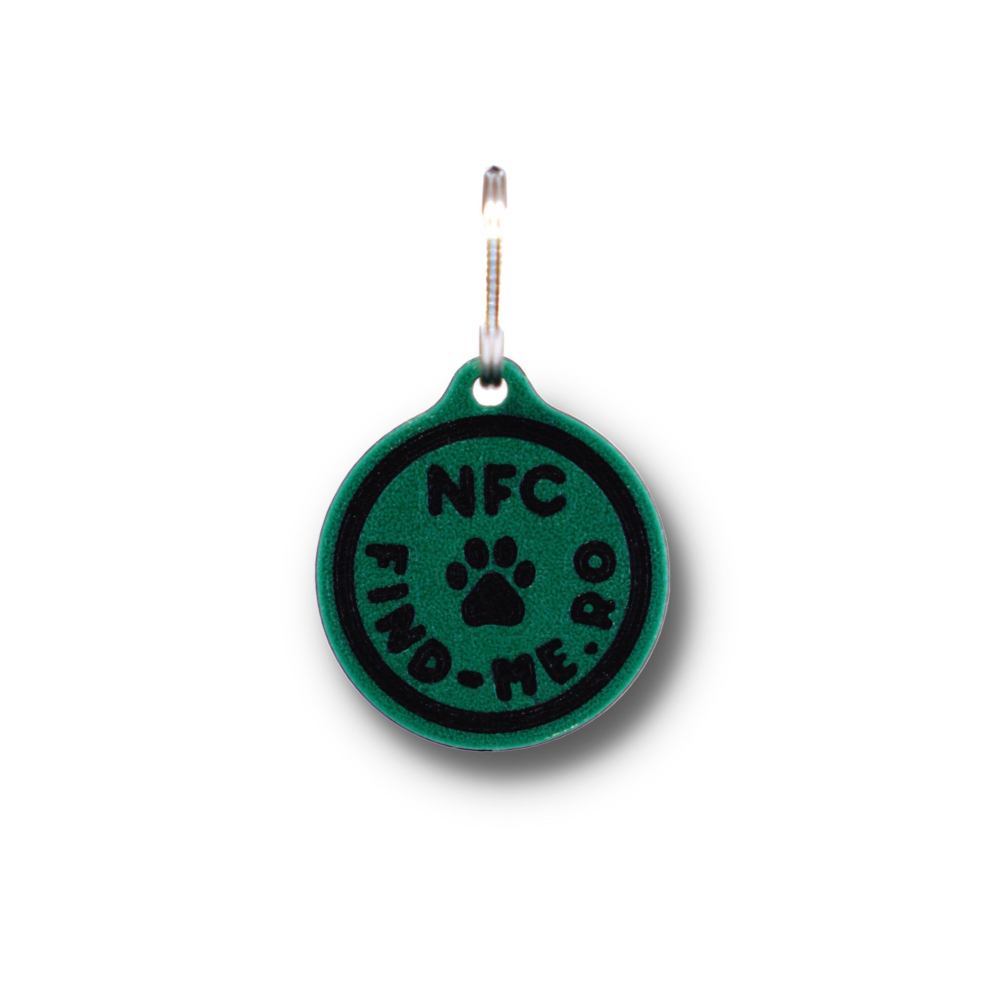 Medalion inteligent NFC Find-Me verde pentru caini si pisici