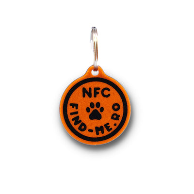 Medalion inteligent NFC Find-Me portocaliu pentru caini si pisici